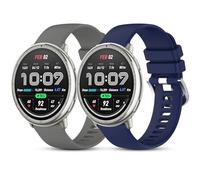 CHULN 2 Packs Silicone Cinturino per Amazfit Active 2/Active/Garmn Vivoactive 5/Amazfit GTS/GTS 2/2 Mini/2e/GTS 3/GTS 4/4 Mini, 20mm Regolabile Sportiva Cinturino di Ricambio per Smartwatch.(No host)