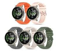 CHULN 5 Pezzis Cinturino per Amazfit Active 3 Premium/Active 2/2 Square/Active/GTR Mini/GTS 4/GTS 4 Mini/Bip 3 Pro, 20mm Regolabile Sportiva Cinturino in Silicone di Ricambio per Smartwatch.
