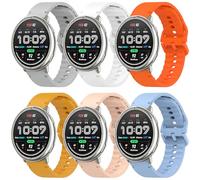 CHULN 6 Pezzis 20mm Cinturino per Amazfit Active 2/Active/Garmin Vivoactive 5/Amazfit GTS/GTS 2/2 Mini, Regolabile Sportiva Cinturino in Silicone Morbido di Ricambio per Smartwatch.(No host)