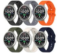 CHULN 6 Pezzis 20mm Cinturino per Amazfit Active 2/Active/Garmin Vivoactive 5/Amazfit GTS/GTS 2/2 Mini, Regolabile Sportiva Cinturino in Silicone Morbido di Ricambio per Smartwatch.(No host)