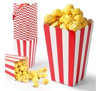 Chumix 120 Pezzi Sacchetti Pop Corn, Contenitore per Caramelle, Piccoli Sacchetti Popcorn, Popcorn Caramello, Porta Pop Corn Festa a Righe Per Serate al Cinema, Natale, Matrimoni, Spuntini Feste