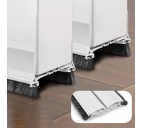 Chumix 2 Pezzi 96cm Bianco Paraspifferi Sottoporta, Paraspifferi Porta Blindata con Spazzola a Due Lati, Snap Nel Design Guarnizione Porta Facile da Installare, per Protezione Suoni, Freddo