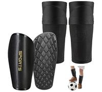 Chumix Parastinchi Calcio Bambino, Parastinchi da Calcio da Inserire, Calzettoni con Tasca Ottimizzata, Offre Protezione Completa per Gambe, per Bambini Adulto (Nero, L)