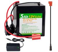 CHUNCAIL Batteria agli ioni di litio da 12 V 5 Ah con caricatore, batteria di ricambio per auto e camion da 12 Volt