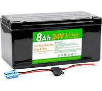 CHUNCAIL Batteria agli ioni di litio da 24 V, 8 Ah, con caricatore per veicoli elettrici per bambini
