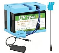 CHUNCAIL Batteria al litio da 12 V, 18 Ah, per veicoli per bambini Peg Perego, con caricatore e cavo adattatore