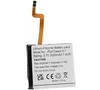 CHUNCAIL Batteria compatibile per iPod Classic 6.7, 3,7 V 2000 mAh 7,4 Wh batteria ai polimeri di litio