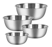 Chuner Set di 4 Ciotole Acciaio Inox Cucina con 4 Dimensioni (0,7 l/ 1,2 l/ 1,8 l/ 2,5l) Impilabili e Lavabili in Lavastoviglie