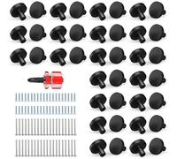 Chuner Set di 40 pomelli per armadi in metallo, con 40 viti corte e 40 cacciaviti lunghi, pomelli per mobili, colore nero, moderni, rotondi, per armadi, cassetti