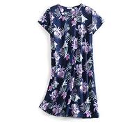 CHUNG Camicia da notte da donna manica corta sopra il ginocchio in morbido cotone camicia da notte da donna sciolto carino animale stampa floreale estate abbigliamento da notte, Fiore viola., Large