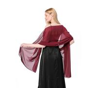 CHUNG Scialle da donna in chiffon, morbido, leggero, elegante, sciarpa lunga, accessorio per abito da sera, ideale come regalo per matrimoni, Borgogna, 78“ x 27"