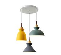 CHUNGYANG Illuminazione A Sospensione A Soffitto con Base E27, Lampada A Sospensione Regolabile in Metallo per Arredamento Rustico, Lanterne A Sospensione in Stile Industriale A 3 Teste, per Bar