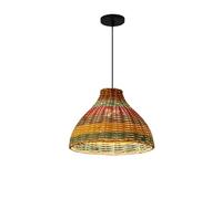 CHUNGYANG Lampada A Sospensione A 1 Luce, Lampadario in bambù in Stile Giapponese, E26/E27 Lampade A Sospensione Intrecciate A Mano in Rattan Naturale, Apparecchi di Illuminazione A Soffitto in Stile