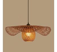 CHUNGYANG Lampada A Sospensione Con Vite E27, In Bambù Intrecciato A Mano, Ideale Per Isola Cucina, Traforata, Decorativa Per Soggiorno, Studio O Ingresso Di Ristorante In Stile Giapponese.