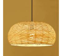 CHUNGYANG Lampada A Sospensione Con Vite E27, Lampadario In Bambù E Rattan Intrecciato A Mano, Stile Wabi Sabi, Con Sospensione Regolabile, Lampada A Sospensione Minimalista Per Ristorante.