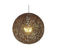 CHUNGYANG Lampada A Sospensione Moderna In Rattan Lampada A Sospensione Semplice In Vimini Di Bambù Lampada A Sospensione A Sfera Di Canapa Lampadario Di Personalità Creativa E26 Luci A Sospensione Co