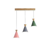 CHUNGYANG Lampade A Sospensione Colorate A Tre Teste, Luci A Sospensione Decorative per Ristoranti Moderni, Apparecchio di Illuminazione A Soffitto in Metallo Macarine Creativo, per Isola Cucina, Bar