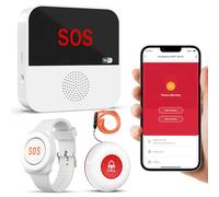 ChunHee Salvavita Anziani Pulsante di Emergenza WiFi per Anziani, Braccialetto di Emergenza, Sistema di Allarme per Anziani, Pazienti, Disabili