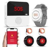 ChunHee WiFi Pulsante Emergenza Anziani Salvavita Anziani Sistema di Allarme di Emergenza per i Cittadini Anziani Pazienti Disabili Anziani (Supporto solo 2.4GHz Wi-Fi) (Set C(Plug-in ))