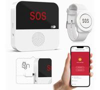ChunHee WiFi Smart Wireless Caregiver Pager Panic Button collegato al telefono, allarmi personali per anziani supporto WiFi 2.4GHz con 1 ricevitore ricaricabile