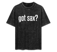 CHUNJI Got Sax Graphic Novelty Super Soft Ringspun Mens Unisex T-Shirt Graphic Print Top Black Tee XL