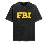CHUNJI Grossbull FBI Federal Bureau of Investigation Mens Unisex T-Shirt Graphic Print Top Black Tee L