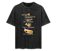 CHUNJI Guide to Trombone Mens Unisex T-Shirt Graphic Print Top Black Tee XL