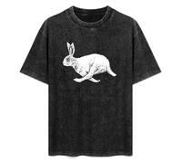CHUNJI Hare Running Mens Unisex T-Shirt Graphic Print Top Black Tee L
