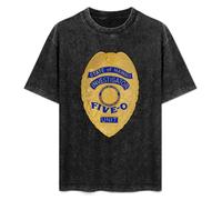 CHUNJI Hawaii Five O Badge Mens Unisex T-Shirt Graphic Print Top Black Tee M