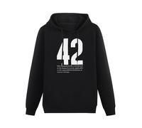 CHUNJI Number 42 The Hitchhikers Guide To The Galaxy Douglas Adams Mens Unisex Hoodie Graphic Print Black Shirt L