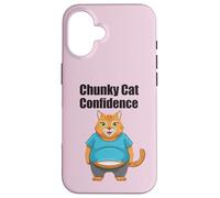 Chunky Cat Confidence Cute Fat Belly - Citazione divertente Custodia per iPhone 16