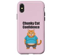 Chunky Cat Confidence Cute Fat Belly - Citazione divertente Custodia per iPhone X/XS