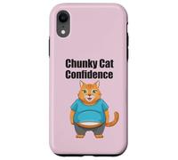 Chunky Cat Confidence Cute Fat Belly - Citazione divertente Custodia per iPhone XR