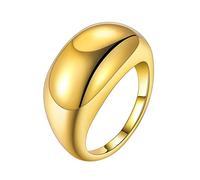 Chunky Dome, anelli placcati in oro, impilabili, spessi, per le dita, gioielli minimalisti, misura 5, 12, quattro anelli, 6, Metallo, Nessuna pietra preziosa