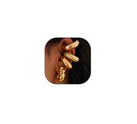 Chunky Gold Silver Ear Cuff per le donne Punk Non Piercing Clip On Cartilagine Cuff Orecchini in metallo spesso Ear Cuff Trendy 14K Gold Jewelry Orecchino ad anello, Zinco, Lega