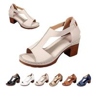Chunky Heel Sandals for Women Platform Wedges Open Toe Wedges Heels Dressy Summer Comfortable Platform Sandals Ankle Strap Low Heels Casual Hollow Out Shoes Work Sandal for Women Office (Khaki,37)
