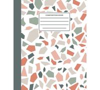 Chunky Pastel Terrazzo Pattern Composition Book: Abstract Coral and Sage Green Mosaic Journal for Art Students and Teachers, 120 College Ruled Pages, 7.5 x 9.25 in