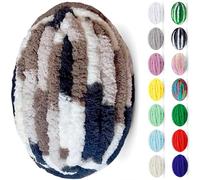 Chunky Wool Yarn Hand Knitting Roving Filato di ciniglia spesso di lana Chunky Woo Chunky Wool Yarn Soft Bulky Arm Knitting Thick Wool For Crochet Knitted Blanket Yarn Hobby Creativi DIY(Colour 8,2 ro