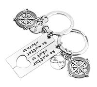 CHUNLIN Coppia Portachiavi, Acciaio Inossidabile Coppia Portachiavi Amante del Matrimonio Portachiavi per Donna Uomo AMORE 1 paio di Portachiavi Coordinati Cuore per Fidanzato Fidanzata