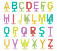 CHUNLINLAODA 26PCS Giocattoli dell'alfabeto con Ventosa Giocattoli dell'alfabeto per Il Bagnetto Giocattoli Pop Sucker Giochi Bagnetto Neonato Giocattolo in Silicone con Ventosa per Bambini