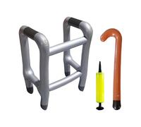 CHUNLINLAODA-Deambulatore gonfiabile set bastone gonfiabile Deambulatore Gonfiabile e Bastone deambulatore gonfiabile per anziani carnevale accessori divertenti per giocare con pompa (grigio argento)