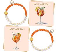 CHUNLINLAODA Regalo Aperol, 2 Pezzi Braccialetto Aperol e 2 Pezzi Biglietto Aperol, per fidanzata e amanti dell'aperolo per compleanno Regalo (Arancione)