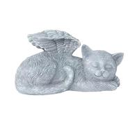 CHUNLINLAODA Statua a forma di angelo per gatto con ali d'angelo Statua Commemorativa Statua di Cane Gatto Angelo Dormiente in Resina pietra commemorativa per la casa giardino cortile