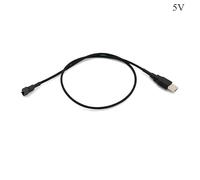 ChunLK 12V/5v Voltage Step-Up USB To 3-Pin/4-Pin PC Fan Sleeved Power Adapter Cable - 60 Cm(5v)