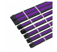 ChunLK 4mm con maniche 1x24Pin, 2x4+4(8Pin) CPU, 3xPCIE 6+2P GPU Kit cavi di prolunga PSU di base for computer Cavo di alimentazione(30cm,Carbon purple)