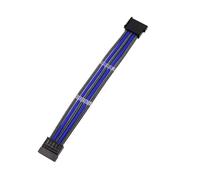 ChunLK Cavo di prolunga di alimentazione SATA da 15 pin maschio a femmina con maniche con adattatore di estensione SATA HDD con pettine for cavi(30cm,Carbon blue)