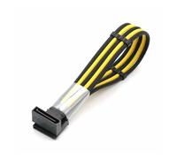 ChunLK Cavo di prolunga di alimentazione SATA da 15 pin maschio a femmina con maniche in PET da 4 mm con adattatore di prolunga Sater HDD da 2 pezzi con pettine for cavi(Black - Gold Yellow)