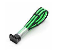 ChunLK Cavo di prolunga di alimentazione SATA da 15 pin maschio a femmina con maniche in PET da 4 mm con adattatore di prolunga Sater HDD da 2 pezzi con pettine for cavi(Black - Green)