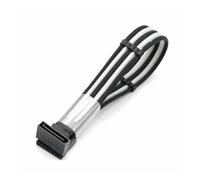 ChunLK Cavo di prolunga di alimentazione SATA da 15 pin maschio a femmina con maniche in PET da 4 mm con adattatore di prolunga Sater HDD da 2 pezzi con pettine for cavi(Black - Light Grey)