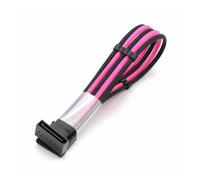 ChunLK Cavo di prolunga di alimentazione SATA da 15 pin maschio a femmina con maniche in PET da 4 mm con adattatore di prolunga Sater HDD da 2 pezzi con pettine for cavi(Black - Pink)